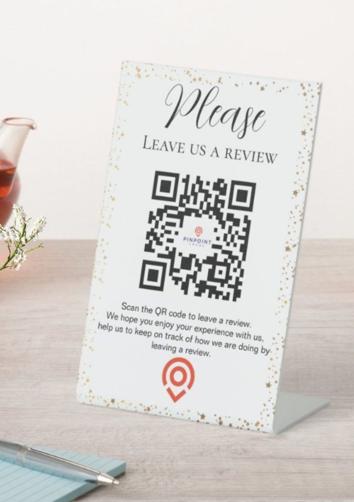 Sparkle-Leave-us-a-review-QR-code-Pedestal-Sign